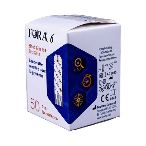 Fora 6 Blood Glucose Strips (50/Vial)