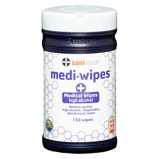 Sani-Touch Mediwipes 80% Alcohol Wipes - 150/Tub