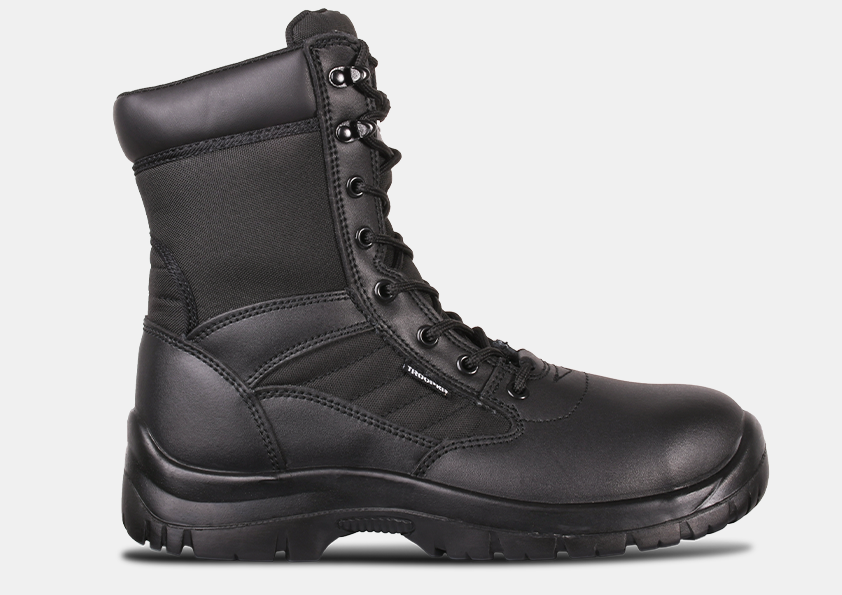 Trooper Black 8-Inch Safety Boots Steel Midsole