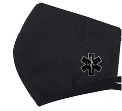 Poly-Cotton Mask with Star of Life Logo (Black)