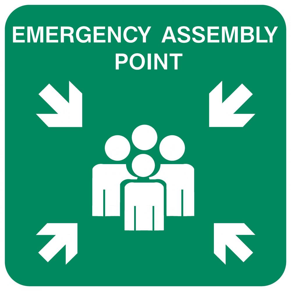 Large Emergency Assembly Point safety sign – The Paramedic Shop cc